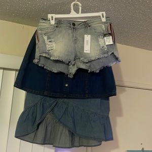 Shirts and skirt small and meduim